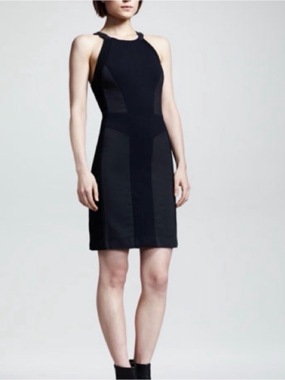 rag & bone Camden Black Halter Paneled Sheath Sleeveless LBD Dress Size 2